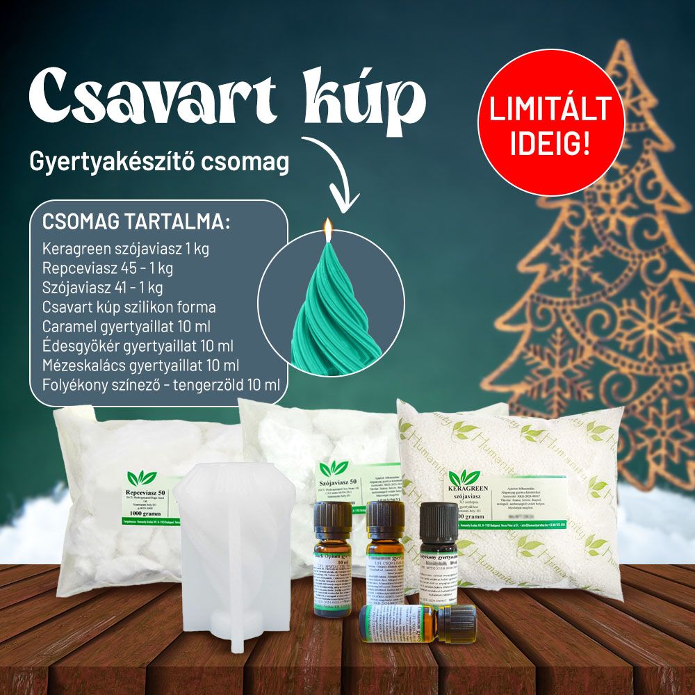 Karácsonyi gyertyakészítő csomag- Csavart kúp